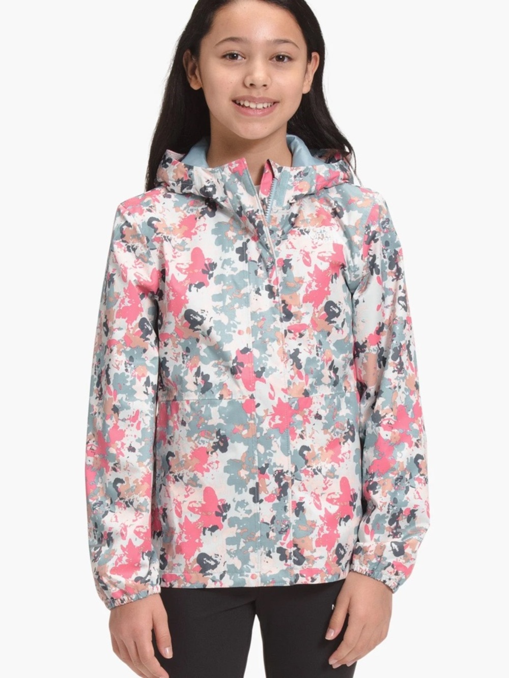 North Face Resolve Reflective Kids Rain Jacket - Tourmaline Floral Camo M 10/12